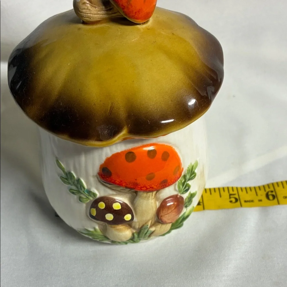 Vintage Sears Merry Mushroom Small Canister Jar With Lid 1970s Replacement